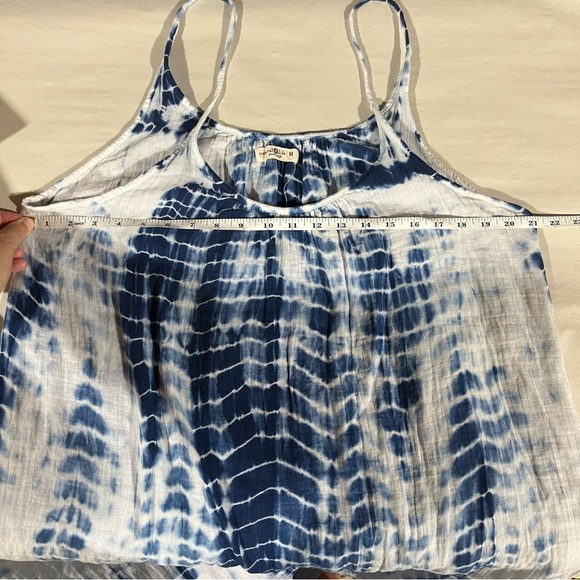 NATURAL LIFE Blue Tie-Dye Maxi Dress 100% Cotton Crinkle Gauze Boho - Picture 8 of 10